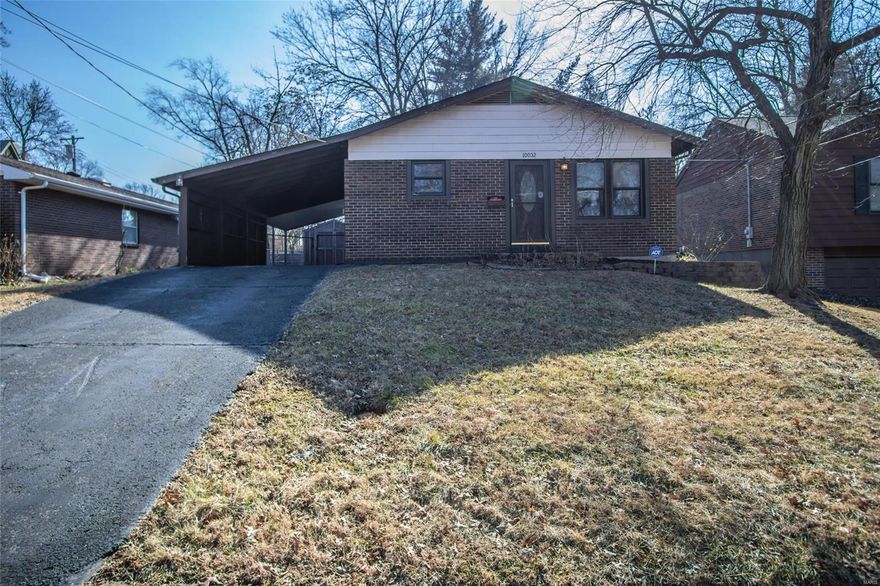 Cute well kept, 3 bedroom 1.5 bath ranch home located in Overland. Parks, shopping and dining close by. This home boasts many features including a newer roof apx 8 years, GORGEOUS wood floors - updated recently, neutral decor, master bedroom with 1/2 bath, 2 additional bedrooms with good window placement - light & bright rooms.  The open floor plan (revised recently)  to add the open concept from the kitchen to great room.  This home is fantastic for day to day living & entering. Nice wood floor in the large 16 x 12 kitchen, built in micro, electric smooth top stove, dishwasher, newer tilt in windows - the kitchen is spacious and neutral with white cabinets, plenty of space for a kitchen table and a pantry as well.  The lower level has a nice partly finished family room area and large laundry storage area with built in shelves.  Carport that will hold 2 cars. Fenced level backyard perfect for fun outdoor activities.  Easy access to I-170, schools, shopping and local parks.  MUST SEE!