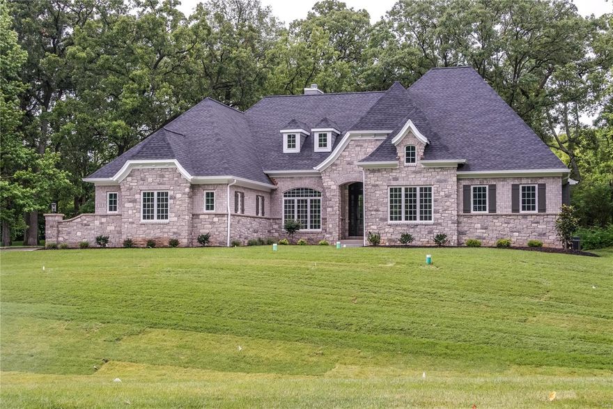 READY FOR IMMEDIATE OCCUPANCY! Spectacular NEW SPLIT BEDROOM RANCH HOME Simon Homes is a premier custom builder & has proudly built on their reputation over the years in St. Louis. The Berkshire ranch plan is on nearly a 1 acre level lot. The front elevation is a handsome blend of stone & brick. Entry foyer has 11' ceiling and leads to a Great Room with fireplace & built-ins featuring 12' ceilings. The Kitchen has a large island and Breakfast Room that opens to a vaulted Hearth Room overlooking the patio & rear yard. Large Master Bedroom (opt bay included) w/ huge bath & separate his/her walk-in closets.  Includes opt. ceilings on plan in the Master Bedroom/Bath & Dining Room. Includes Finished Lower Level, Recreation Room, Game Room, Bedroom & Bath. Home has many options & quality features selected by Simon's professional interior designer. Detailed plans & specifications available upon request. Call for details! DAYS ON MARKET REFLECT PREMARKET AND BUILD TIME Additional Rooms: Mud Room