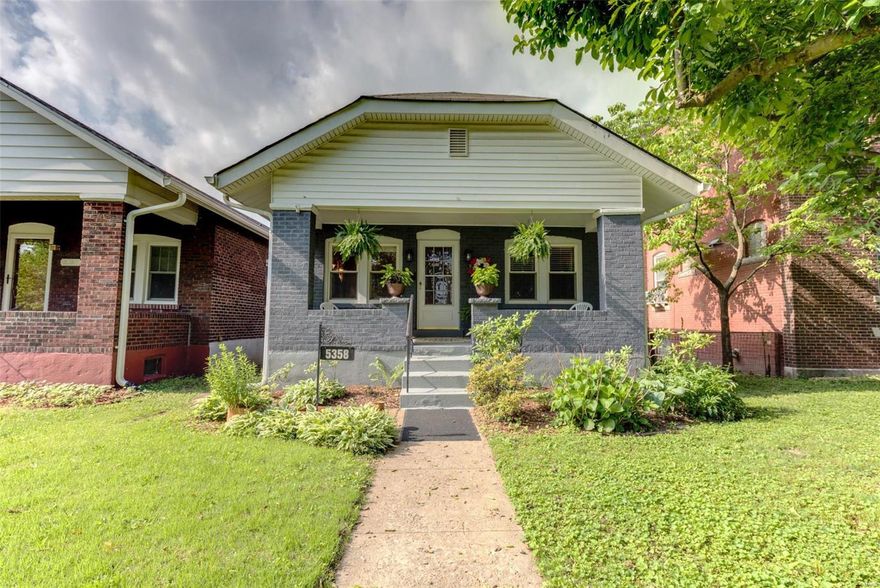 Showings start Friday, June 5. This darling bungalow is located on a tree lined parkway and is just steps from “The Hill” and Sublette Park! This charming home has been well loved. Impeccably maintained & updated but still offers timeless character. Enjoy evenings on your covered front porch w/ picture perfect views of parkway. Lush perennial garden enhances the curb appeal. Everything in the home has been touched & updated. Nothing for you to do but relax & enjoy city living! Roof approx. 1 year old, high efficiency HVAC approximately 5 years, fresh paint & new vinyl plank flooring! Spacious living area features fire place, double windows, and is open to the dining room offering wainscoting. Updated kitchen features white cabinets, full appliance package including dishwasher, microwave, brand new gas range, brand new refrigerator! 2 large bedrooms, and a beautifully updated bath. Full, walk up basement is spotless & perfect for adding more living space. Large level, fenced backyard.