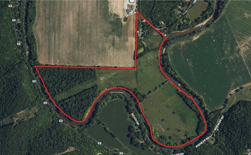 Embrace the beauty of nature with this remarkable 125-acre property, featuring an impressive 1.75 miles of river frontage. With approximately 70 acres of tillable land, 40 acres of serene wooded areas, and 5 acres of pasture, this diverse landscape is perfect for farming, recreational activities, or simply enjoying the great outdoors. The charming 1.5-story historic home offers 3 cozy bedrooms, a full bath, and a convenient half bath, providing a comfortable retreat for family and friends. Also on the property are 4 grain bins and several outbuildings. This property also offers potential for a future event venue. Only 4 miles off of I-44. This property presents a rare opportunity to own a slice of paradise with endless possibilities. Schedule your showing today!