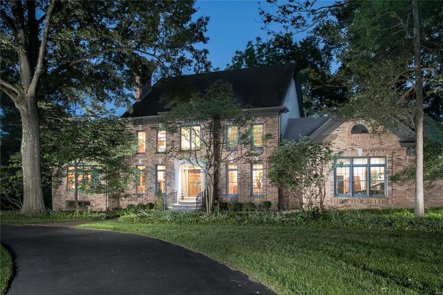 Extremely rare opportunity in the prestigious gated enclave of Sheffield Estates. Tucked away at the very end of the cul-de-sac, with a full acre lot, backing to views of The St. Louis Priory School. Original owners have lovingly maintained this 4BD/5BA home, and enhanced it with a brand new state-of-the-art gourmet kitchen featuring custom cabinetry, Wolf and Subzero appliances, and an oversized island. Additionally a no maintenance deck was recently installed along the rear of the home. Hallmark features include rich wood paneling, coved, coffered and box ceilings, and oversized windows. Main level Master retreat and 3 bedrooms on 2nd level with balcony overlooking the Living room, one en-suite, others share dual bath. Generous main level laundry/mudroom off the 3 car garage. Expansive basement could be partially or entirely finished for additional living space. Generous room to enhance with a pool addition.  Also, fresh paint and new carpet in dining room, family room, and foyer. Additional Rooms: Mud Room