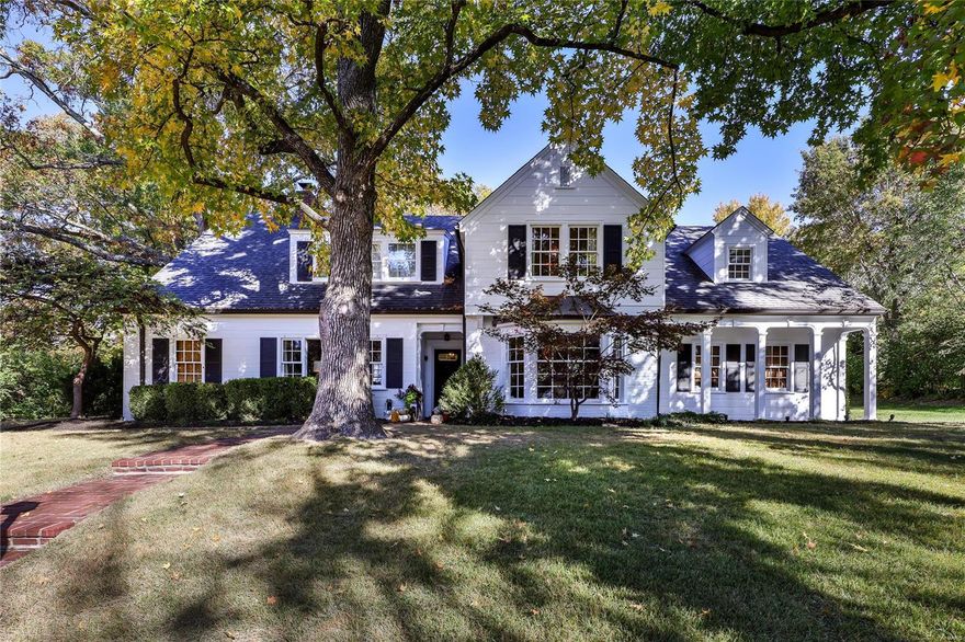 Stunning, updated gem in one of Ladue's favorite neighborhoods! This gorgeous 5 bedroom 3.5 bathroom home is a standout! With its stunning millwork, hardwood floors & updated floorplan, the home combines classic architectural details with renovated, sophisticated style. The eat-in kitchen features custom cabinetry, marble counters, upscale appliances & finishes and opens to a spectacular family room. A spacious formal dining room, gorgeous living room with gas fireplace, beautifully appointed office & bonus room/main level bedroom with nearby half bath complete the flexible main level floorplan. Upstairs, the charming layout includes a huge primary bedroom suite with a spa-like updated bath, three additional bedrooms & a laundry room, with 2 sunroom porches and hardwood floors throughout. The serene, covered patio overlooks a professionally landscaped, terraced half-acre+ lot, with oversized 3-car garage nearby. Updated furnace, replaced roof and more make this listing a show-stopper!