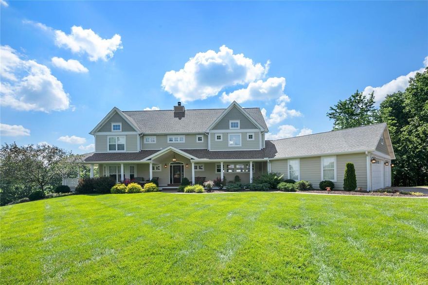 A Sunrise to Sunset Paradise awaits on a Seven Acre Estate! Over $200,000 in recent renovation; Custom built 4 bed, 3.5 bath home offers more than 5700 sq ft of stunning space! Tastefully appointed w/ hdwd flooring, custom molding/trim & fantastic lighting thoughtfully placed thru-out; Living room features rustic stone fireplace; Gorgeous kitchen offers massive center island/breakfast bar,  gas range w/dbl ovens & quartz counters; Vaulted master suite w/private entrance to veranda overlooking the pool & pasture; Luxury bath w/ his/hers vanities, walk-in shower, soaking tub & custom closet; UL also offers bonus room, 2 addl  BRs w/ Jack-n-Jill bath and a laundry room; 3rd floor bonus room! Finished walk-out LL w/ kitchenette, 2nd FP, 4th BR and 3rd full bath; The exterior continues to amaze! Heated 40x25 saltwater pool w/ water feature, putting green, covered, composite deck, gazebo and aggregate patio. Overlooks the 3.5 acre riding arena and 48x36 barn w/26x13 temp controlled tack room Additional Rooms: Mud Room