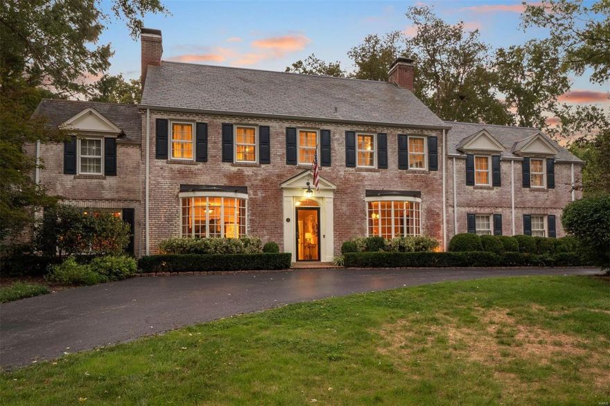 Simply Elegant, Charming, Classy, Comfortable, & Tastefully updated describes this magnificent 4 bed 6 baths home. Each bedroom has its own bath. Traditional masterpiece on the most amazing park-like lot in the ever so desirable countryside. Frontenac’s most prestigious neighborhood. This home has it all...Timeless Beauty. Welcoming foyer with a grand staircase is flanked by an elegant dining room and classic great room that opens to your own outdoor oasis featuring a brick patio, tranquil pool, and beautifully manicured grounds. Perfect for entertaining!! A cook's dream kitchen features a pro-grade gas range, upgraded granite, breakfast room & bar. Enjoy the timeless library/office, family room with custom bar, screened-in sunroom, & glamorous master with a huge walk-in closet. Walk-up finished LL with rec room & bath. Detached 3rd car garage. In desirable Ladue Schools.