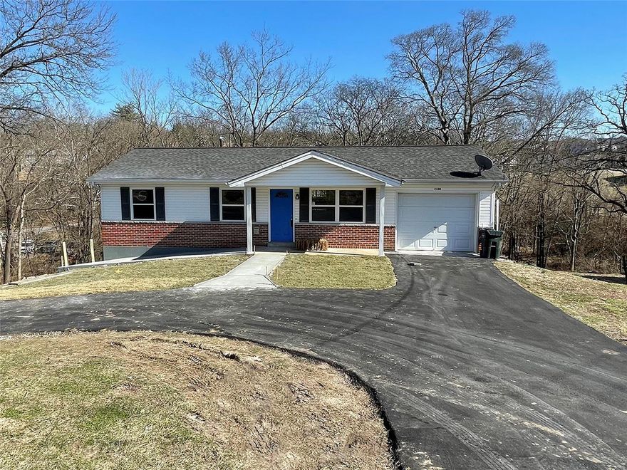 Beautifully renovated and ready for new owners to call it home! This trendy open concept ranch with circle driveway is fully updated and boasts luxury vinyl plank flooring, updated lighting and fresh paint throughout. Offering a BRAND NEW kitchen with black granite countertops, stainless steel appliances, breakfast bar, and plenty of cabinet space. The main floor is rounded out with 2 nice sized bedrooms and BRAND NEW luxury bathroom. Enjoy extra room to spread out in the finished walk-out lower level with enormous rec area, luxury master suite with double sinks and walk-in closet, plus additional office space for privacy. Roof 2019. Water Heater 2019. GREAT location just minutes from highways, restaurants, shopping, & parks. Welcome home!