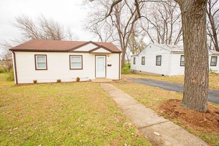 Ready to move in!! Already passed Berkeley Inspection. Updated white electric appliances will stay with property. Vinyl siding. 5 rooms, 2 bedrooms and full bath.  Main floor laundry. Also Excellent for rental property. Minutes from I-170 and I-70.