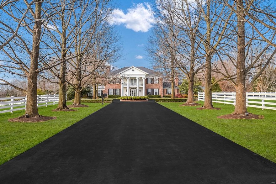 Spectacular Equestrian Estate ~ stunning 11 acres with two combined addresses offers space & recreation for everyone with custom built southern manse featuring flexible floor plan, multiple living spaces, room for home office & dedicated student study+ main floor in-laws quarters. No room for boredom here with inground swimming pool, sauna, sunroom, stocked lake, first class stables with indoor arena, 10 stalls, executive office & apartment. Outdoor arena, 7 pastures w/ multiple shelters & separate heated garage w/ capacity for motor home, trailers & recreational vehicles! Meticulously maintained grounds. Inquire about updates. Potential opportunity to subdivide for development- with approved plans.  Private showings only with proof of funds/lender approval. Mins to HWY 40 & 364 access & 10 mins to Chesterfield Valley. This is a duplicate listing of MLS#20087927