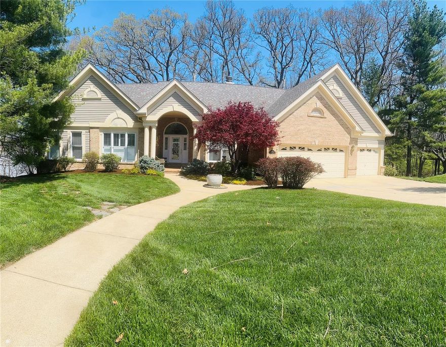 This beauty is waiting for the most discriminating buyer  that wants a  spectacular  view of the gorgeous lake complete with dock, three patios lush landscaping  even a golf cart to take you down  the cement path to the water, The sunsets can be viewed from the two decks and the sunroom is an added bonus. This atrium has two fireplaces one a see through that adds more charm to this lovely home. The main level has a den or library and the formal dining room and primary bedroom have coffered ceilings, The primary bath was extensively remodeled by the owner and is an oasis of elegance with a beautiful stained glass window. Lower level is an entertainers dream with fireplace, 2 bedrooms and massive storage with lots of built in shelving for storage needs. The wood floors will welcome you to this executive style home. This home is in the community association and has full access to the amenities ownership provides, Please allow sufficient time to tour this awesome property,