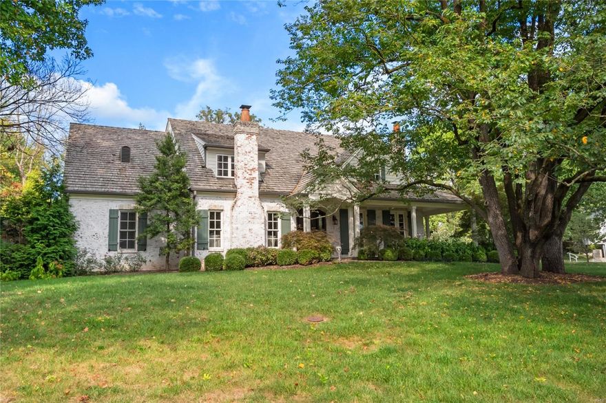 New Price! Fabulous French country inspired 13 year home in the heart of Ladue. The vaulted great room with pine beadboard ceiling & exposed rough hewn beams lend this home a charm and character that is usually found in much older homes. The gracious & open floor plan allows ease of entertaining. The entire back of the home shares the lovely view of the backyard spaces complete with a 2 year new salt water pool, outdoor fireplace, new pool house with full bathroom & an outdoor kitchen! The main floor master is luxurious & includes a private deck with outdoor shower. Upstairs are 3 additional bedrooms all with walk-in closets & two full baths. The newly finished lower level offers plenty of play space, HUGE 5th bedroom with egress & full bath with double sinks. There is a bonus room over the 3 car garage which can serve a multiple of needs such as an office, art studio, exercise room or extra hang out space. So many great features are waiting for you to explore! Additional Rooms: Mud Room