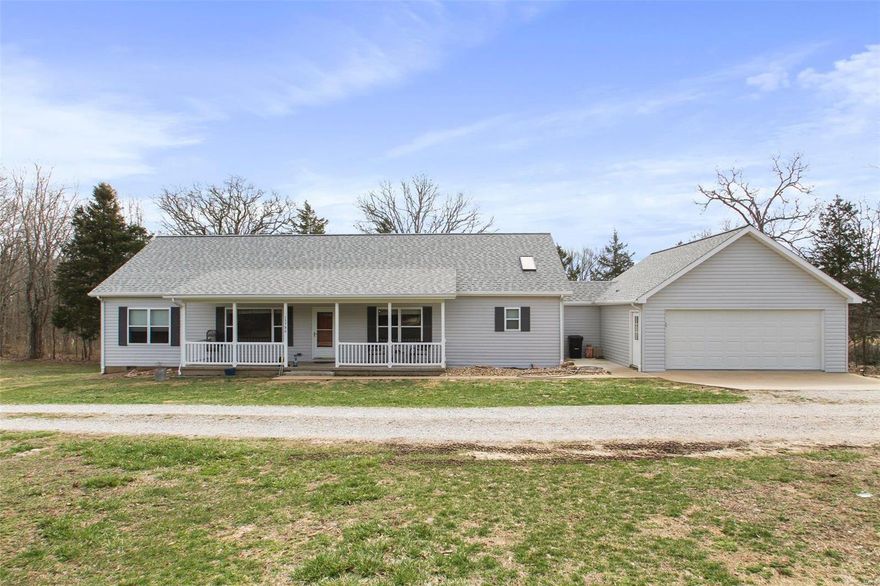 Country Living at it's finest. This beautiful property has everything that a person could ask for. Located on a private drive, this beautiful home is like new. With 3 bedrooms, 2 bathrooms this home is move-in ready and just waiting for a new family. Property includes a new deck, new firepit, new paint, and new landscaping with privacy and enough property to enjoy outdoor activities, a garden and or a hobby farm. The home has granite counter tops, walk in closets, a walk in shower and a cute wood burning stove for those chilly nights.  The home is also equipped with 14 XL Solar Panels that can be recharged with battery pack. There is also a 2 car garage big enough for your larger trucks and a mud room breezeway to the garage or an outside private entrance. Sit on the back deck and enjoy the view of the neighboring fields or enjoy your own firepit for your family gatherings. Located centrally between Licking and Salem Missouri. 45 minutes from the east gate of Fort Leonard Wood.