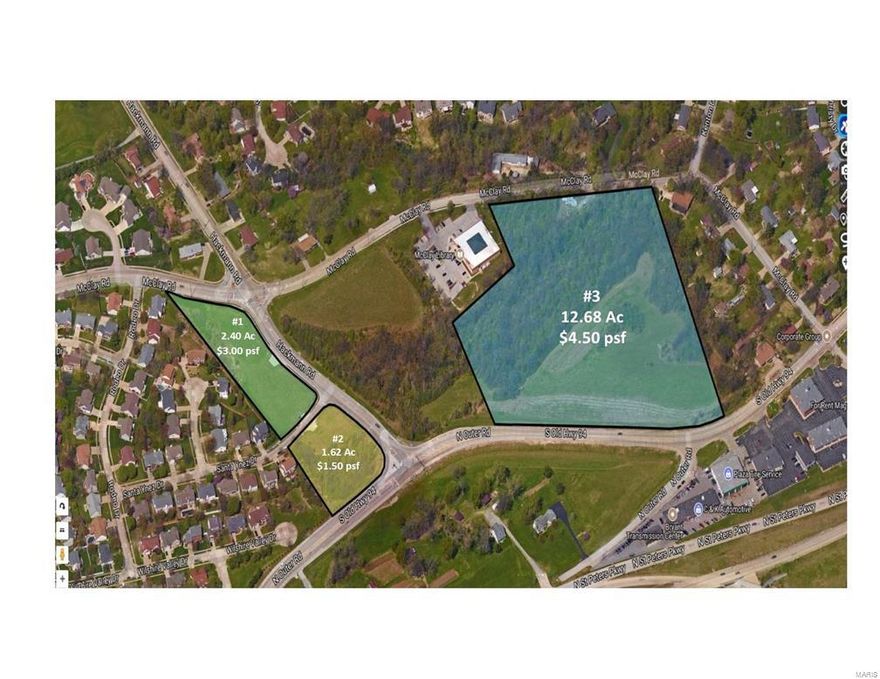 Excellent opportunity for commercial or multi-family development.  19.92 acres of prime real estate in a fast-growing area. Conveniently located by the Hwy 364 Page Avenue Extension.  See MLS #16023703, 16024710 & 16024712

Seller is selling "AS-IS". Seller makes no representations or warranties of any kind and buyer accepts the property in its "AS-IS" "WHERE-IS" condition with all faults. Location: Corner Location