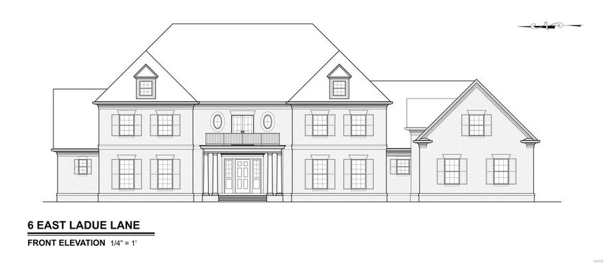 7400 sq ft custom home by B. Slavin Residential. Exceptional design and finishes. 2.5 acre property accomodates a pool and pool house. East Ladue Lane adjoins St. Louis Country Club and is accessed from Ladue Ln. The property is bordered by Glen Eagles Drive with a view of the golf course. Design is preliminary with the opportunity to further customize. Pool and pool house not included in price. Lot only is also available. Additional Rooms: Mud Room