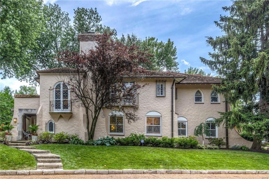 SOLD AT PREMIERE, GREAT INTEREST! Internationally acclaimed architect, Marcel Boulicault's, Spanish Eclectic showplace!  This is Clayton's finest address at a below market price. Tastes differ, the price allows for your personalization. The residence was renovated and in doing so, many of the costliest items addressed. You can now put your dream kitchen and baths in and not fear over improving. This community has sat at the apex of Clayton value and desireability since established. All owners share in a partial ownership of the park. Curved staircase, period tile, niches, nooks and unparalleled charm and savoir faire. The second floor offers 4 large bedrooms, all with direct access to baths, which is very rare for a vintage home. There is also a laundry closet within one of the baths. Walk up attic hosts a cedar closet and ample storage. The attached 2 car garage with custom shelving and organizers is a collector's dream. Middle School is a stone's throw away! 1/2 mile from Forest Park Additional Rooms: Sun Room