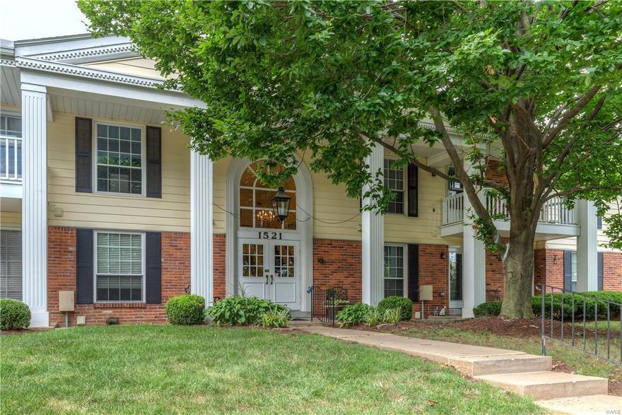 LARGEST UNIT IN NEIGHBORHOOD WITH TWO CAR GARAGE (1763 Square Feet). Rarely does this Floor Plan Come on the Market! Shows Very Nicely! Backs to Trees! Private View! Walk Out to a Serene Setting! FIRST FLOOR UNIT IN REAR OF PROPERTY! Divided Floor Plan Two Bedrooms PLUS DEN! Ideal Floor Plan. Den/Office with Shelving. Newer Plush Carpet! Fireplace with Gas Logs. Great Size Laundry with Cabinetry & Shelving-Washer & Dryer Stay! Large Master Suite with TWO Walk In Closets, Double Vanities in Compartmentalized Master Bath! Double Foyer Closet! White Kitchen Cabinets, Lighter Laminate Flooring, Refrigerator Can Stay, Two Pantries, Eat In Kitchen Plus Formal Dining Room. YOU WILL LOVE THIS CONDO, THE SIZE, THE SETTING, THE TWO CAR GARAGE AND THIS CONVENIENT CHESTERFIELD NEIGHBORHOOD! You Can be the ONE to Enjoy this Well Cared For Condo. Location: Ground Level