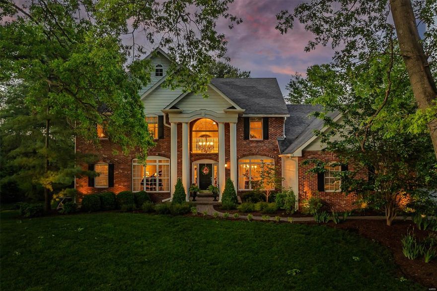 Welcome to this gorgeous Town & Country home featuring 4+ BR, 6 BA & 5757 sq ft of luxury living space. Priced below appraised value. Light filled & open floor plan with formal & casual living spaces including wonderful views of the expansive pool, outdoor patio, wood burning fireplace & lush landscaping. The grand foyer features a living room & lovely dining room to the left & right. The opulent great room, with gas burning fireplace & floor to ceiling windows, opens to the breakfast room, recently Mosby remodeled chef's kitchen (Viking & SubZero appliances), breakfast room & hearth room which leads to the expansive outdoor resort like entertaining space, heated saltwater pool, stone wood burning fireplace & lush landscaping. The home is tucked away at the end of a cul-de-sac & backed by woods. The primary bedroom includes floor to ceiling windows, lovely, remodeled bathroom & cozy seating area. Please see list of improvements/enhancements https://my.matterport.com/show/?m=Aanr1HnpXJs&mls=