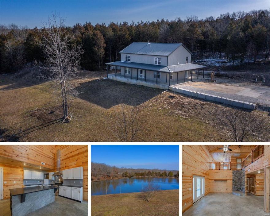 Wonderfully unique, this gorgeous waterfront home was built 2 years ago with an Engineered Panel system giving a splendid outside appearance. Beautiful, with access to an approximate 4 acre lake! An open floor plan on the inside with a bonus room upstairs that could be an office or play room. A main floor laundry as well as main floor master are some more perks this home has to offer. Additionally there is a spot for a freestanding wood stove if your heart desired. Come on out and view this amazing, one of a kind home with your eyes. There is something here for everyone!