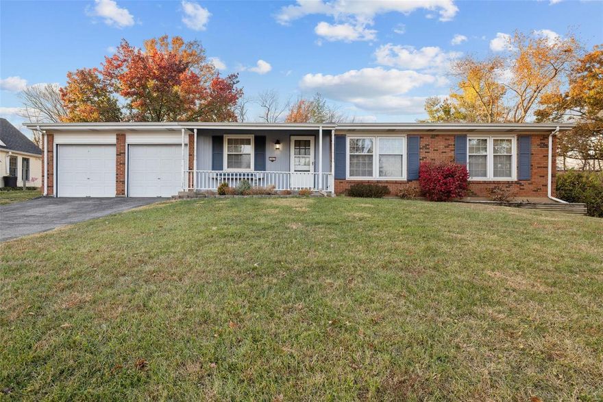 This spacious ranch in Lindbergh schools is a great opportunity to update and make it your own! A brick front and covered porch add curb appeal. The bright living room has hardwood floors that continue into the dining room and bedrooms. The spacious kitchen opens to the breakfast room w/sliding glass doors leading outside. The primary bedroom has an en-suite half bath. Another bedroom and full bath complete the space. Unfinished LL adds storage. Enjoy fall weather on the patio overlooking the large backyard. Easy access to Hwys 270 and 55, all of the shopping and restaurants in Kennerly and Southroads Centers, plus schools and parks. Home to be sold in as-is condition. Seller to do no inspections or repairs.