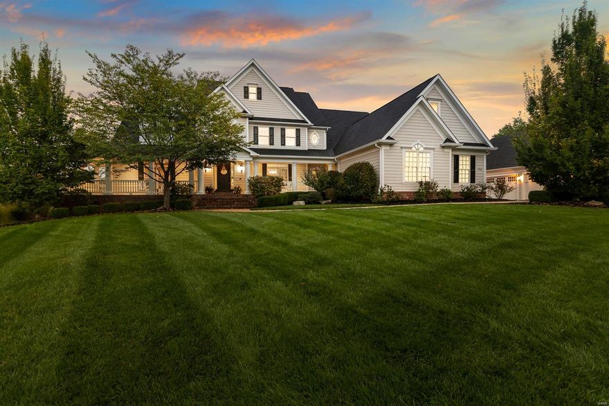 Stunning executive style 1.5 story, 6 bedroom, 4.5 bath 6 car oversized garages on a private cul-de-sac. Amazing 2.78 level acres backing to trees with custom covered outdoor living area. Many features including hardwoods, built-ins, boxed beam ceilings, 9' ceilings throughout. Spacious kitchen offers custom cabinetry, granite tops, pro series appliances, walk in pantry, center island with breakfast bar, adjacent is the breakfast room & vaulted hearth room with 2nd gas fireplace. Main floor laundry/mudroom w/ ice maker. Large main floor master suite with coffered ceiling, his and her walk-in closet; spa-like retreat master bath with separate soaking tub with walk-in shower, dual vanities. Upstairs includes 5 spacious bedrooms with 3 full baths plus additional bonus room. Continue entertaining in your private backyard. Covered Outdoor living with remote operation, large deck & patio with grilling and TV area, & and impressive views over perfectly manicured level yard. Additional Rooms: Mud Room