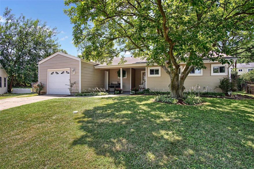 Est. 1955. This is a classy, fabulous 4 bedroom, 2 bath ranch on a private cul de sac lot.  The owners have created a peaceful, enjoyable home w/all the amenities any family might desire starting at the front porch. The coveted open floorplan creates a homey atmosphere as soon as you walk in the front door. The large living room features triple slider window/door giving the home a bright, sunny feel. 2" blinds which can be drawn for privacy. The attached dining room is sizable w/wood floors. The kitchen has been updated w/stainless steel appliances, custom backsplash, newer dishwasher & tons of cabinet & counter space. The large master bedroom has a full updated bath outside the door. 3 additional bedrooms & a beautifully updated full bath round out the inside. The large well groomed backyard provides another private space w/wooden deck and concrete patio. Other features include newer roof, vinyl windows, 2 linen closets & huge coat/storage closet. The 20X14 garage is a bonus!