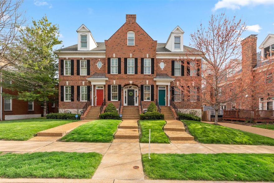 Premier location in the heart of Clayton for this stately,3-story brick townhome. Location is everything overlooking Shaw Park and within walking distance to work,dine,shop,swim or go to school. Brand new maple floors,10ft ceilings, custom millwork and high end finishes are found throughout the home. An open and versatile floor plan allow you to live and entertain as you desire.The kitchen is an entertainer's dream with granite countertops,professional stainless appliances, center island and custom cabinetry.Enjoy the gas fireplace in the dining/hearth room that opens to a private deck. The master suite is extravagant in size and finish with a jacuzzi tub, marble counters and a generous walk in closet. The second and third bedrooms also contain their own full baths and walk in closets. Enjoy additional living space in the vaulted great room on the 3rd floor, adjacent to the 3rd bedroom. The 3 car garage is tucked under the deck and leads to a full basement for storage. This is the one! Location: Other, Suburban