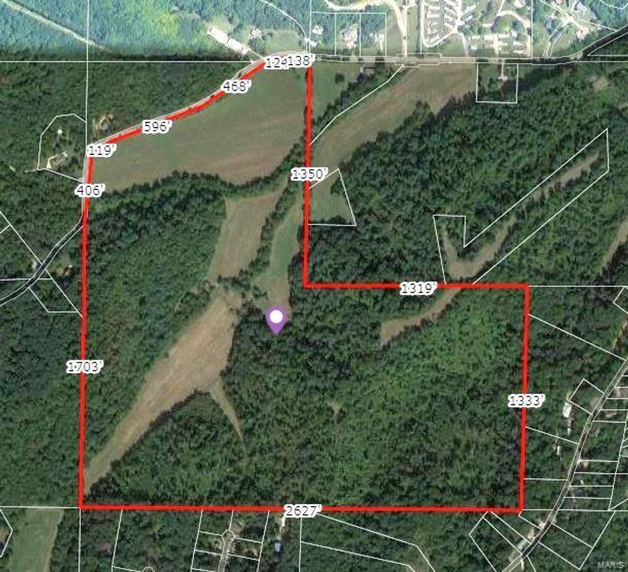 Don't miss out on your chance to own your own 115+/- acres.  If you are looking for a place for a private retreat, build your private estate, develop as an Equestrian ranch or homestead, builders need a perfect location for your next development... this 115+/- acres location in Fox School District doesn't come available often.  There are so many possibilities for this unique piece.  Romaine Creek does run across the property and there are 2 spring areas that could be utilized. Come build your dream home/ start your riding stable/ run your recreational vehicles/ bring your livestock and get your homestead set up/ build your equestrian ranch/ hunting club/ could be developed into a small or large tract subdivision with utilities available within a reasonable distance to property line.  So many possibilities for this great property.  There is an old homestead location on the property no longer usable at this point.  Fields are currently being used for hay.