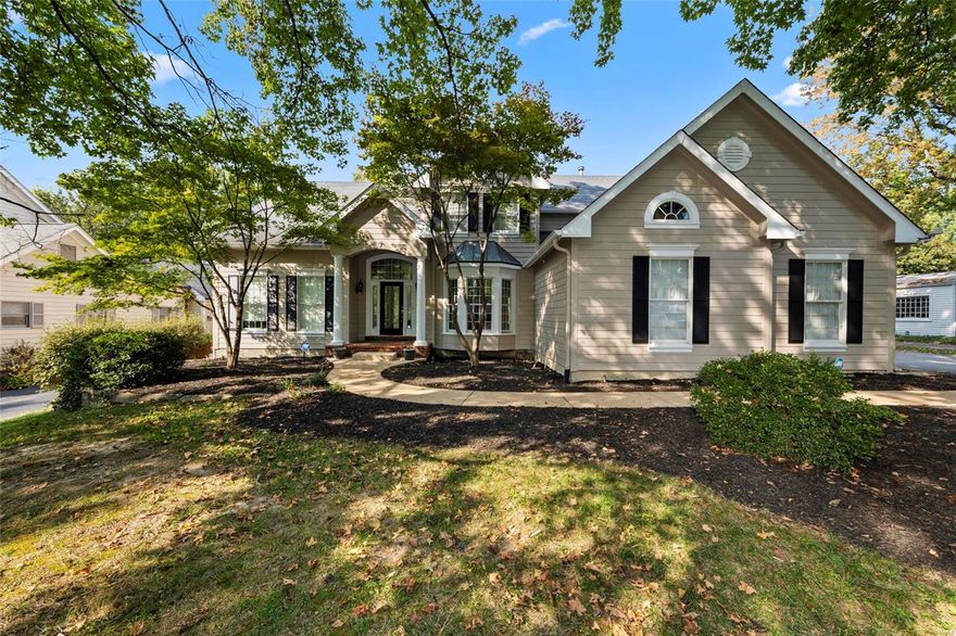 WONDERFUL 1.5 STORY TRADITIONAL HOME 20 years new located off Ladue Ln. Excellent curb appeal, exterior just completely painted, 3 car side entry garage and a large level yard. The hardwood flooring was just refinished in a lovely walnut, new carpet  added through out the main level, interior was just freshly painted and the master bath was just updated with new cabinets as well. Large formal dining room, french doors that lead to a private study, high ceilings in the great room with a beautiful wall of windows for lots of light. The kitchen is open to the hearth room and breakfast room with a large center island. The main floor master suite has his/her closets and a spacious master bath. Upstairs you'll find 3 large bedrooms with walk-in closets, 2 baths and an open loft over looking the great room. The LL is all finished with a family room, billiard area, beautiful bar, exercise room and a 1/2 bath. This is a lovely home, showings to start 10-6 at OPEN HOUSE. Completing work now.
