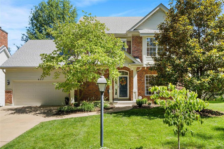 Showings begin 10am Wed, June 12th. Beautiful 4 bedroom home boasts RARE MAIN FLOOR PRIMARY SUITE, ideally located in Kirkwood! Truly move-in ready CLEAN home with wonderful curb appeal is situated on a tree-lined cul-de-sac street.  2700+ sq feet in all the right places! Relax and unwind in your primary suite featuring airy cathedral ceiling, recessed lighting, spacious en suite bath w/tall double vanity, light-filled shower, oval tub & private water closet. Walk-in closet has convenient stacked washer/dryer & closet organizers. Solid oak flooring in overall great shape thru most of home and staircase can be refinished to any color you desire. Open floor plan, 9ft ceilings on main AND upper levels. Large 2nd floor laundry room! 3 SPACIOUS beds on 2nd floor, ALL with walk in closets. One bed has en suite bath and other 2 share a Jack-N-Jill bath. New Furnace Spring 2024, Roof 2019, Fence 2021 & More! Newer home amenities in a fantastic Kirkwood location with award-winning schools!
