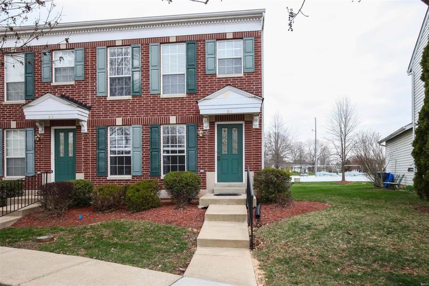 Fantastic location. Minutes from restaurants, a library, park with walking trail and golf course. 2 bedroom 2.5 bath townhome is low maintenance and move-in ready. End unit with a one care garage located around the back. Walk through the front door into the living room. Half bath on and Eat in kitchen with lots of storage and pantry on the main floor. Sliding glass doors in the kitchen lead out onto the patio. Upstairs, a large guest bedroom, full guest bathroom and master suite. The unfinished lower level allows for plenty of storage or has potential for additional living space. Snow removal, tennis courts, some landscaping and exterior maintenance is included in the monthly fee. Location: End Unit