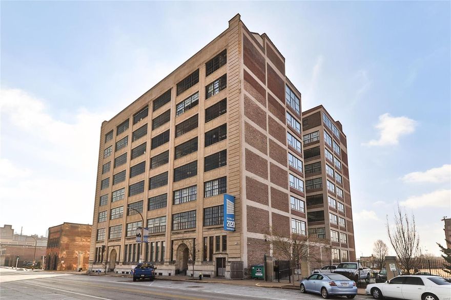 Welcome to The Lofts at 2020 Washington Unit 101, right in the heart of Downtown St. Louis! This first-floor unit has a sprawling open floor plan, modern light fixtures, exposed brick, and large windows offering tons of natural light. Enjoy cooking with a view in the modern Kitchen with tile floor, sparkling granite countertops, and island breakfast bar. Travel on plush carpet into the open Living Room area, which is perfect for hosting guests or relaxing. Main floor is complete with two bedrooms, a full bathroom, and an in-unit laundry room. The lofted Master Suite is accompanied by a walk-in closet and full bathroom with separate soaking tub. Includes 1 parking space in a private, attached garage plus storage room. You’ll love entertaining guests on the rooftop patio with stunning panoramic views of Downtown St. Louis. Ideally located in the heart of Downtown, just minutes from The Fox, Enterprise Center, Peabody Opera House, tons of restaurants, and major highways. Location: Corner Location, Downtown