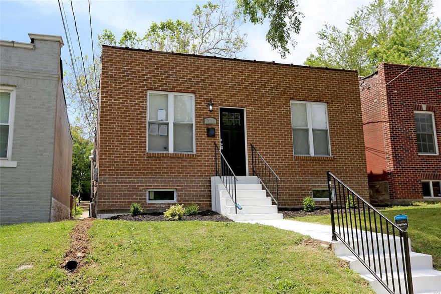 PROFESSIONALLY RENOVATED ALL BRICK RANCH! FEELS LIKE A NEW HOME! MUST SEE INSIDE--NEW kitchen cabinets, NEW tile floors in kitchen & bath, NEW granite counters, NEW stainless appliances, ALL refinished wood floors, NEW interior/exterior doors, NEW 9" baseboards, NEW ceiling fans/light fixtures, NEW bathtub, pedestal sink, & tile surround, NEW roof & gutters! NEW landscaping, Freshly painted front steps & walkway. Enter the living room w/decorative fireplace, through the arched doorway, & into the bright eat-in kitchen w/door to deck & spacious level fenced backyard w/3-car parking pad! Back inside are 2 bedrooms & full bath--again, ALL NEW! Full basement w/walk-up has just been painted (walls & floor), & ready for your finishing touch! Just minutes away from Forest Park, Dogtown, St. Mary's Medical Center, & Fontbonne. Come view this rare property before it's too late!!!