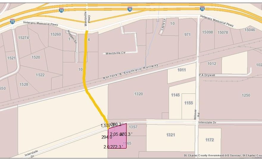 NEW INTERSECTIOIN OF WENTZVILLE PARKWAY AND INTERSTATE DRIVE.  Great corner commercial location in the heart of new construction.  This Corner will connect Interstate Drive with upcoming Wentzville Parkway extension with construction starting in 2022.  Approximately 2.06 acres consisting of portions of 2 adjoining parcels.  Seller is open to adjust lot size to meet Buyers development needs. Location: Corner Location
