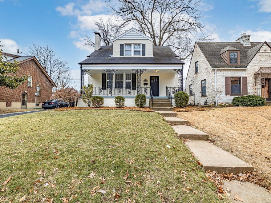 This must see U City charmer features tons of character throughout! Oversized covered front porch overlooking quiet street will greet you as you arrive. Gleaming hardwood floors will lead you into an open family room with wood burning fireplace, stained glass windows, and tons of sunlight! Spacious dining room allows convenient access to kitchen, which features ceramic tile floors, stainless appliances and custom tile backsplash! Easy access to the sun room with newer vinyl plank flooring! Main floor half bath offers new vanity and custom tile work! Upstairs you will find 3 good sized bedrooms, all with hardwood flooring. Master suite offers tons of storage with two closets! Full bath with ceramic tile floors and walls, separate tub and shower, and  built in shelving! Unfinished lower level has been painted and offers tons of storage! Large patio overlooks big back yard! Additional features include fresh paint, new landscaping, newer central HVAC, 200 amp electric, and so much more!