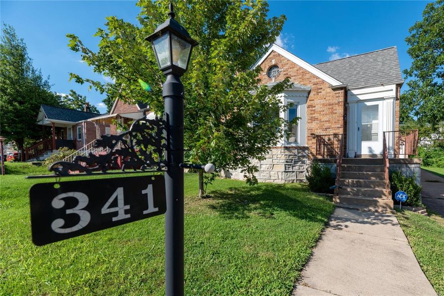 The home you have been looking for is here!   A perfect starter home nestled in a bustling area close to Jefferson Barracks Park, Grants Trail, River City Casino, South County Mall, great restaurants and more!    A solid, well built brown brick home featuring gorgeous hardwood floors, and so much original character. Main floor laundry is sure to make life easier and updated bathroom is a must see. Low maintenance, energy efficient replacement windows, keep cool in the summer,and warm in the winter. Bay window in living room allows a ton of beautiful natural light. A classic kitchen in timeless white awaiting your personal flavor for a finishing touch of charm. Full, walk out basement and an over-size, 2 car detached garage off the rear driveway. Cute as a button and ready for you to move in and make it your own. Survey Attached. Already completed and passed St. Louis County Inspection!  Seller prefers garage to be sold as is.   Open House Saturday 8/13/22 1-3pm and Sunday 8/14/22 1-3pm