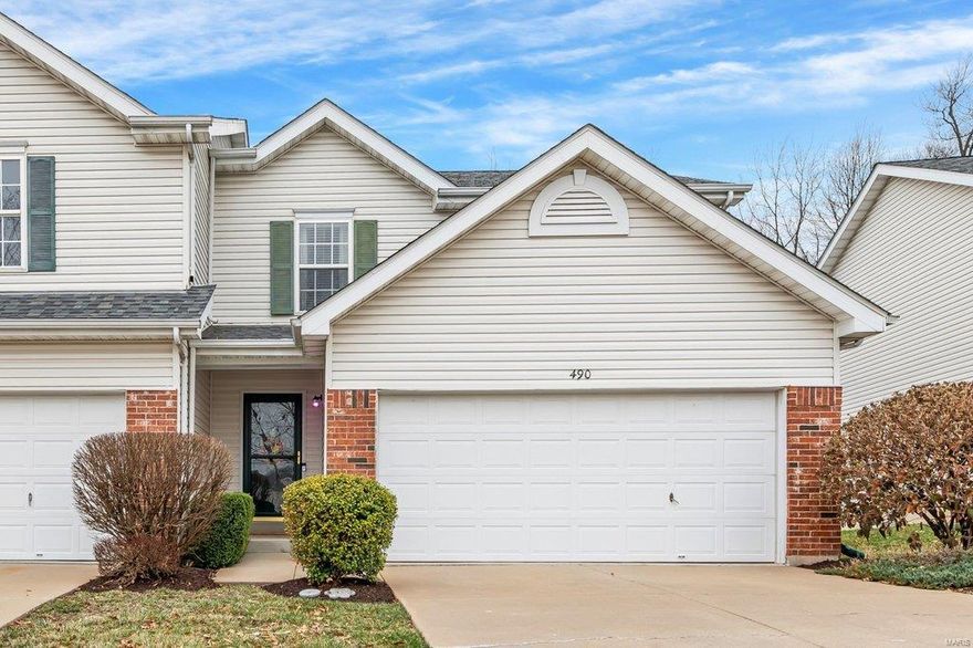Beautifully maintained 2-bedroom, 2 full bath Townhome conveniently located within minutes of Highways, shopping & schools! Entry foyer welcomes you into open concept floor plan with bay window in living room providing lots of natural lighting! Main Level has beautiful Oak Hardwood Flooring in the Living/Dining/Kitchen.  Maple cabinetry w/added brushed nickel hardware in Kitchen, pantry + black appliance package including smooth top stove, Built-in micro, New DW in 2023 & side by side refrigerator! Upstairs you'll find large master suite with 2 walk-in closets + private full bath. Primary Bathroom has new Marble Style Luxury Water Resistant Vinyl flooring. 2nd Large bedroom w/walk-in closet. 2nd full bath & separate laundry area complete 2nd floor. Lower level is ready for your finishing touches w/rough in for extra bath. All Electric! HVAC replaced 2015 and carpet replaced 2018! HOA replaced roof in 2021. Yearly fee of $345 covers subdivision amenities. Location: End Unit