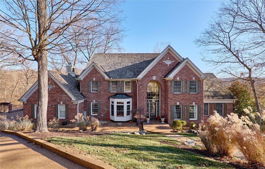 A stunning one-and-a-half-story all-brick home sits on 1 1/2 acres overlooking the 16th green of one the top golf courses in St. Louis. This one-of-a-kind home is nestled in the quiet beauty of the community in St. Albans. Features include a high-end custom kitchen with a large granite island, a beautifully appointed breakfast room, a dining room, and a gathering area. The main level has a master bedroom with a walk-in closet, a large master bath area, and a walk-in shower. The great room boasts floor-to-ceiling windows with stunning views of the golf course. The upper floor offers two en suite bedrooms, newly remodeled, and a large dressing room with an attached bathroom. The lower level is the perfect mother-in-law suite with a bedroom, living room, kitchen dining area, gym, and office area. The perfect home for living your best life. Additional Rooms: Sun Room