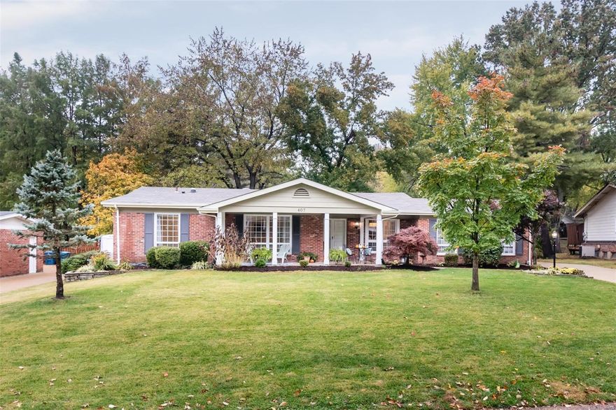 Front porch sitting at its finest. Almost 1/3 acre of a level lot w mature trees, privacy back yard for entertaining, parking pad for a boat or RV. Walking distance to Northpoint pool, tennis courts, and playground. Brick exterior opens to the traditional floor plan formal dining and living rooms hardwood floors, newer window treatments and fixtures. Updated kitchen: white quartz counter tops, SS appliances, island is filled with natural light opens to the great room w vaulted ceilings and wood burning fireplace. Vaulted great room with built in bookshelves. 4 main floor bedrooms all w hardwood and ceiling fans. Enclosable 3 seasons room. Spacious finished basement w/ full bath, updated electrical, and freshly painted. Over 4,000 sq ft of living space.  Located in highly desirable Claymont Subdivision minutes away from 2 Targets and 3 Schnucks.   AC approx. 1 year old, Furnace 4-5 years old updated electrical. Additional Rooms: Sun Room