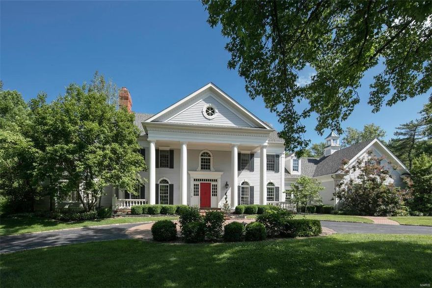 Luxury Ladue home on private lane. Graceful home sits high on secluded 2+ acre lot among Ladues' other grand estates.  Open floor plan is ideal for entertaining. Formal areas are gracious and flow beautifully towards the open informal living areas. Gourmet kitchen adjoins the breakfast and hearth rooms and features deck access overlooking lush grounds.  The opulent 1st floor master bedroom has his/her closets and expansive bathroom with the finest materials. The 2nd floor features 4 additional large bedrooms and 3 bathrooms.  Premium amenities include soaring ceiling heights, custom mill work, front and back stair cases, hardyboard siding, new maintenance free deck, walkout lower level with wine cellar, bar, theater, kitchen, exercise room, 6th bedroom with bath & multiple family/game areas.  Oversized 3 car garage adjoins the large laundry room & locker area with custom cabinetry and half bath.  Outdoor features include swimming pool, lush grounds & new covered outdoor seating area. Additional Rooms: Mud Room