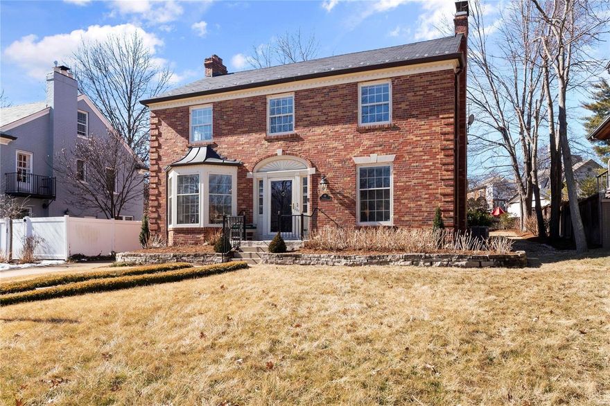 Located in the historic and highly sought after Claverach Park, this two-story Georgian Colonial is prepared to welcome you home!  This light-filled home features 5 Bedrooms, 4.5 Baths, wood floors, spacious rooms and a wonderful floor plan that flows easily from room to room creating a great home for entertaining! The Main Level includes a Living Room, formal Dining Room with bay window and two built in corner cabinets, large open Kitchen with Breakfast Bar, Hearth Room with fireplace and Laundry closet & Office opening to patio and yard. Second level has a spacious Primary Suite with newer ensuite bath, two closets, (one walk-in) and connects to an Office/Sitting Room. There are 4 additional bedrooms and two full hall baths. Partially finished Lower Level with Recreation Room, full Bath, wine cellar and tons on storage. Two car detached garage. Enjoy all of the neighborhood activities for the entire family. Easy walk to Glenridge Elementary, Wydown Middle school, Forest Park & Wash U Additional Rooms: Wine Cellar