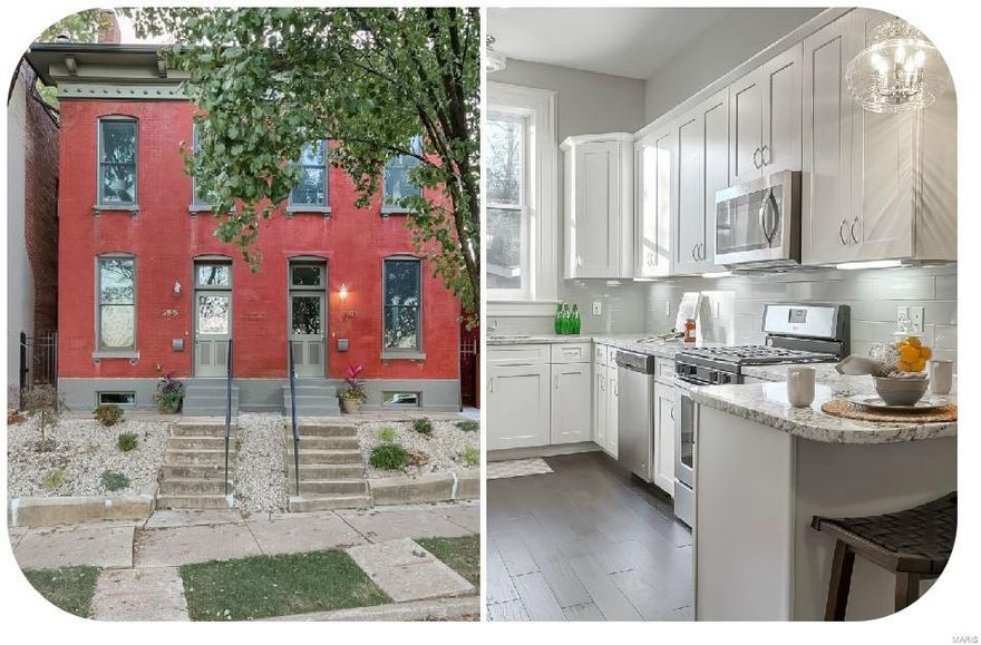 Benton Park fee simple townhome is located perfectly for the serious FOODIE. Literally steps from date nights & dinner with friends at Frazers Restaurant, Venice Café, Peacemaker & Sidney Street (nom nom nom!). Over 2100 sq ft of beautifully finished living space that just underwent a complete HISTORIC RENOVATION; so all YOU need to do is unpack & start enjoying CITY LIFE. Comfortable living room & formal dining room opens to the poshly appointed kitchen with natural stone tops & convenient breakfast bar. Upstairs you'll find a sumptuous Four Seasons-kind-of-awesome MASTER SUITE with drop dead custom bath ALL your friends will envy! Second good-sized bedroom, full bath & laundry round out this level. Third floor boasts another big bedroom with treetop views. Step outside to your own privacy fenced yard with patio & brand new garage-port. All new systems for the ULTIMATE in PEACE of MIND + 5 yr tax abatement saves you $$ every month! Lots to love here, folks!