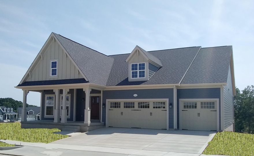 Welcome to The Villages at Brightleaf by Consort Homes!  The Saybrooke - 3 bedrooms and 2 full baths on the main level. 
Convenience meets luxury with a 3-car garage & charming vinyl-sided exterior elevation. This sprawling Ranch offers plenty of room to roam. The spacious foyer with engineered hardwood floors opens into a private study & bedrooms 2 & 3 with large hall bath & linen closet. In the center of the home are the entrance from the garage, mud room w/ family drop zone & laundry.  Continue down the hall to the large kitchen w/ center island, granite counter tops and custom cabinetry, to the dining & great room.  The spacious great room features 2 windows on each side of the gas fireplace. Truly an Owner’s Retreat, the private master suite indulges you w/a tub, separate shower, dual bowl vanity and vast walk-in closet.  Finished lower level with 4th bedroom and 3rd bath plus a large recreation room that walks out to the backyard. Additional Rooms: Mud Room