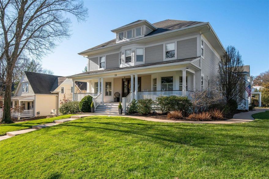 This graceful 15-year-old Colonial Revival home offers an exceptional lifestyle! Superior community walkability, quality building materials & modern technological amenities. Mitchell Wall-design & Cambrooke built, this “forever home” features romantic covered porches & grand curb appeal. Large doorways provide entry into expansive living spaces accentuated by warm job-finished oak floors. A large open kitchen/FR area connects to a laundry/mud rm w/a separate ext. entrance. Two staircases connect all 3 levels. Recent kitchen updates: quartz counters, walk-in pantry org. system, “smart microwave” & dishwasher. The second floor features a large MBR suite w/bonus/office area, 2 walk-in closets, generous bathroom w/2 vanities & spa-like features. 3 additional BR, 2 full baths, a second laundry RMPLUS media/bonus RM complete the 2nd level. The basement boasts a finished office or music RM plus ample unfinished space (9’ pour) 3 car heated garage & huge exterior parking. Additional Rooms: Mud Room