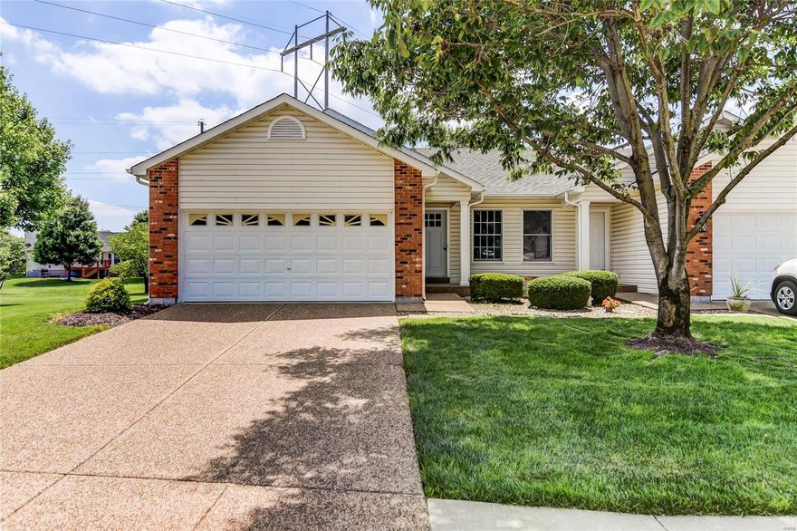 Beautiful Brick & Vinyl Ranch Style villa with 1 bed and 2.5 bath  and a large Open floor plan with Skylights, and Dining/Living Room combo. Main floor laundry is right off the front foyer.  Custom Kitchen includes new cabinets, granite countertop, a stainless dishwasher, electric range & custom walk-in pantry.  Oversized Master Bedroom Suite with Huge closet.  Stunning hardwood floors throughout with white trim.   Aggregate driveway and sidewalk lead to a covered Front Porch that protects from rain and sunshine then opens into a spacious Foyer.  It has a nice sized Two car garage with door opener. Unfinished basement with bathroom is ready for you to expand the living area. Nice deck that steps off into yard is ready for your BBQ grill and entertaining. Easy to show and ready to move in. $150/month for villa fees, $350/year for subdivision fees. Location: End Unit, Ground Level