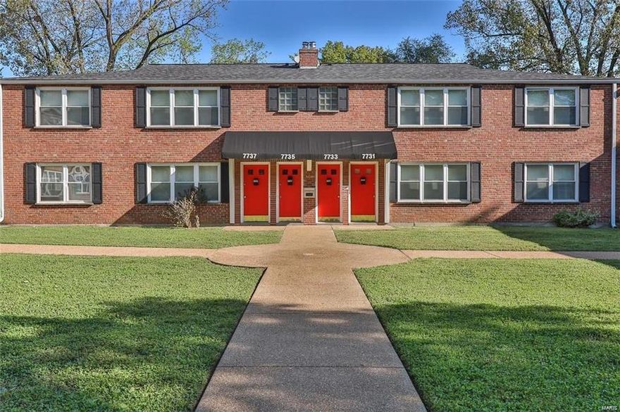 Huge Price Adjustment ~ Rare opportunity in University City to acquire a 24 unit gated apartment community on 1.6 acres.  Six (6) separate buildings each with 4 townhome style apartments (approximately 1250 sq. ft. each), includes 20 - three (3) bedroom, 1 1/2 baths and 4-two (2) bedroom, 1 1/2 baths.  All include a master with 1/2 bath. All brick buildings with attractive exteriors, manicured lawn, newer sidewalks, wrought ironing fencing, canvas awnings, shutters and parking for 35+ vehicles via the gated entrance. Each apartment is separately metered keeping owner expenses to a minimum. Tenants pay gas, electric and water. All apartments have in unit laundry with utility rooms, extra storage, updated kitchens with all appliances, newer windows, roof and systems including HVAC, electric and plumbing. Centrally located, approx 1 mile from Clayton, 2 miles from Washington University and the Delmar Loop. Close to both Highways 64/40 and I-170. Walkable to restaurants, coffee and shops.