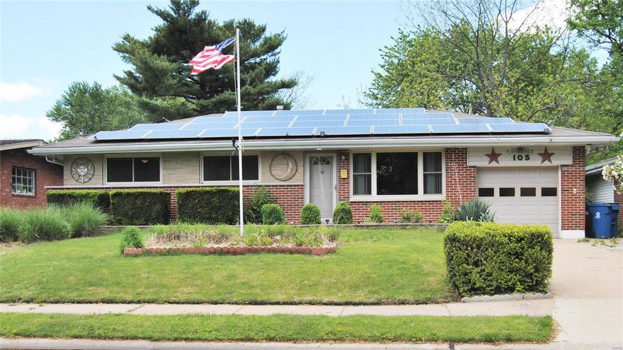 Charming updated 3-bedroom brick & vinyl ranch home with a 1-car over-sized garage in the quiet Hazel Woods subdivision across from Aubuchon Park in the heart of Hazelwood.   Fresh paint throughout the main level and all carpeting on the main level has been removed to show the original hardwood floors, redone for easy cleaning and maintenance.  Custom cabinetry in the kitchen with ample storage.  The family/living room is generous in size and flows into the dining room.  French doors lead you to a covered patio, fenced private yard – perfect for entertaining and BBQ’s.  Partially finished lower level with a gathering area, full bath, laundry and space for a home office and/or storage.  This updated and affordable home is equipped with Solar Panels on the roof to ensure low cost utilities!  The Seller paid $.87 for electric in April!