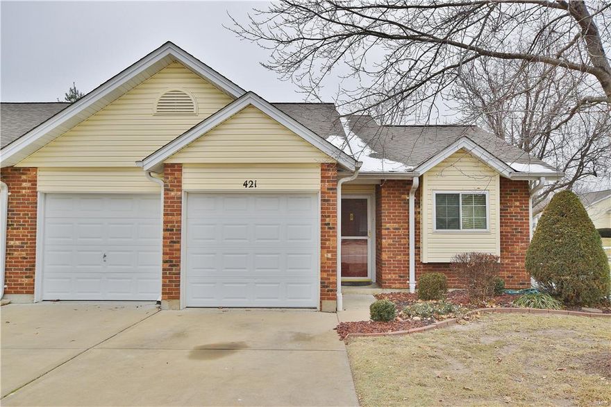 Move in ready villa at a great price! Fantastic location in a development with lots of amenities and almost maintenance free. Crown Colony has low monthly fees that cover exterior maintenance, yard work, landscaping, clubhouse, pool, and so much more.  This 2 bedroom 2 full bath home features a very open floor plan with vaults in the large main living area.  High grade laminate flooring throughout the main living area and brand new carpet in the hall way and bedrooms with fresh paint throughout.  The master bedroom is large with his and hers closets with a full bath. One fantastic feature of this home is there virtually no steps so very easy access in and out of the home. Other upgrades include new windows, large private exposed aggregate patio, main floor laundry and so much more. Such a great place for price in this competitive market. Don’t wait to schedule your appointment to view this home. Location: End Unit