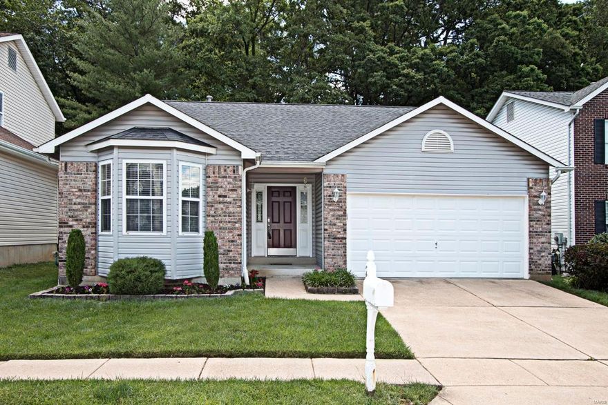 Well maintained 3 bedroom and 2 bath ranch on a quiet cul-de-sac. The living room has a vaulted ceiling and gas fireplace.  Kitchen/dining combo with walk-in pantry, electric smooth surface stovetop glass sliding door looking out on a beautifully landscaped backyard.  You'll love the foliage and privacy!  Large master suite with a walk-in closet and double sinks give lots of space and also looks out over the back yard.  Two bedrooms and another full bath finish out the main floor.  Two car garage and unfinished basement are waiting for your design touches.