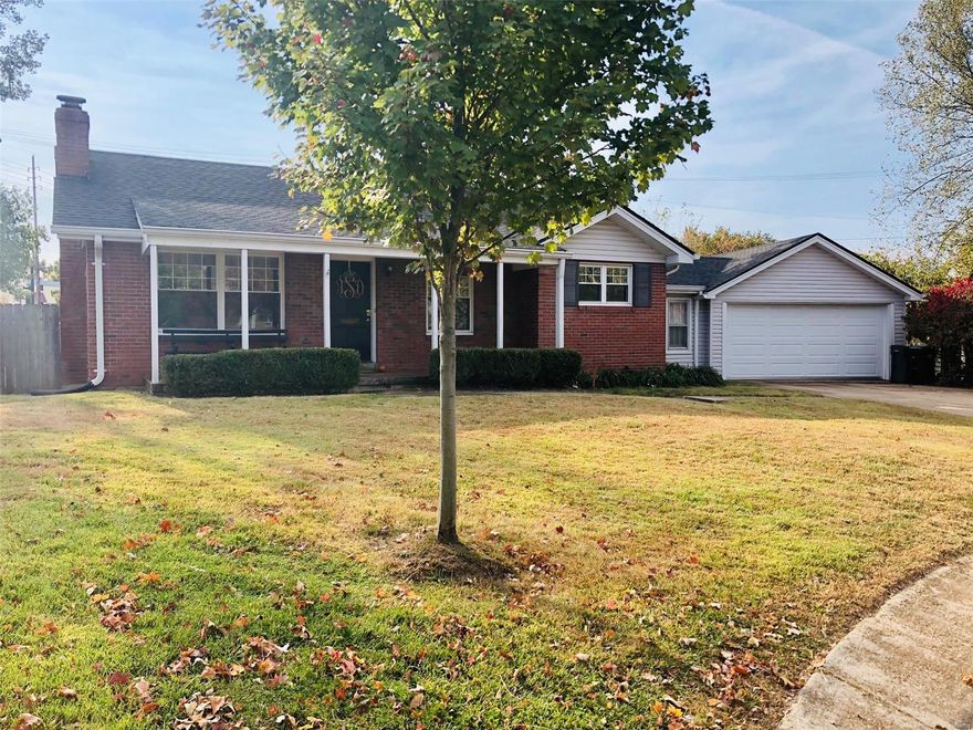 This darling brick ranch, colonial style house with a covered front porch is ready for you to call home! Located in a quiet cul-de-sac, this charming 2 bedroom/1 bathroom home features: light filled windows; refinished gleaming hardwood floors (2015); newer roof, gutters, and siding (2015); newer heating and AC systems (2018); two (2) car attached garage; large unfinished basement for storage, and a large fenced-in back yard. Quick access to everything, located on the Kirkwood/Huntleigh border. Walking distance to Avery Park (with playground, gazebo, etc). Award winning Kirkwood School District. Tillman Elementary. Showings to start on Thursday, October 22 at 3:00pm. Excellent value. This house is a must see! Seller is providing a one year ChoiceHome Warranty. Additional Rooms: Mud Room, Sun Room