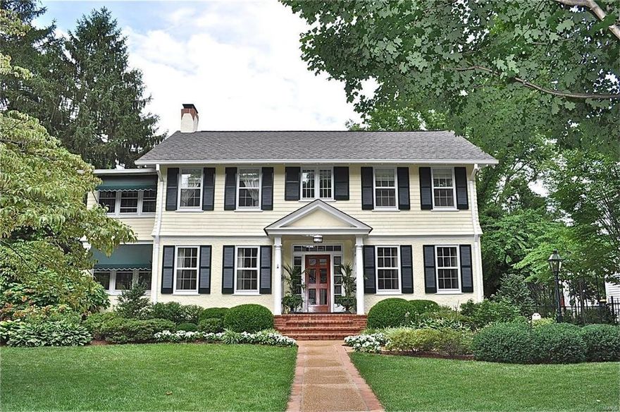 Style & sophistication only begin to describe this Webster Groves beauty.  Built in 1915, & then meticulously renovated & expanded in 2000. Extensive & ongoing upgrades & design changes left nearly no stone unturned. Spectacular exterior boasts custom gardens, bluestone patios, & lush mature plantings. This is a perfect home for entertaining & quality down time. The custom kitchen & hearth room features a gas-burning fireplace, built-in sound system, high-end appliances, & French doors that open to a series of patios, making for special gathering spaces. The formal living & dining spaces each open through glass French doors.  A sun-lit study lies behind the wood-burning fireplace, & a custom butler’s pantry offers great staging space. The second floor hosts to sun-lit living spaces for rest and relaxation, plus a third floor office as a bonus. The expansive finished lower level possesses a recreation room with projector & screen, a half bath, laundry center, & fitness room. Additional Rooms: Mud Room, Sun Room