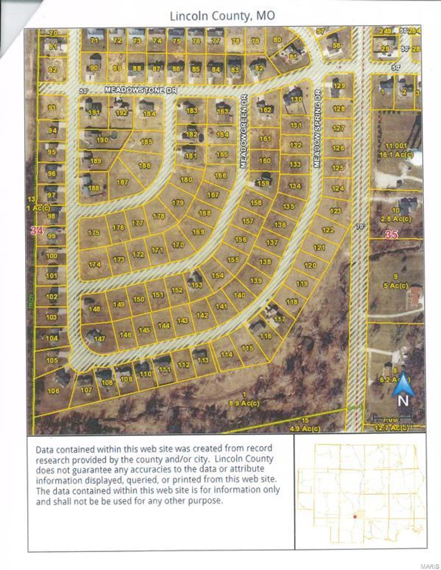 Welcome to Meadowridge!  This development features city water & sewer, natural gas and easy access. Deeded restrictions of minimum sq. ft of 1293 and the front of home must have decorative stone or brick. Additional Rooms: In Platted Subdv.