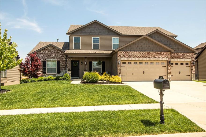 DON'T BUILD THIS IMMACULATE 3 year old 1.5 story home just waiting for you with all the new finishing touch's! This GORGEOUS open floor plan home offers Beautiful hardwood floors through out the 9' tall main living area. SOARING 2 story entry foyer Giant Great Room w/18' Ceilings. LARGE GOURMET KITCHEN boasting 42" custom cabinetry w/tons of storage, huge center island, granite counter tops, under cabinet lighting, stainless appliances w/gas range. Plenty of room for entertaining with a large breakfast room & separate dining room. SPACIOUS MASTER SUITE w/vaulted ceiling & high end fan, His & Her walk in closets,OASIS for a Master Bath w/HUGE TILE SHOWER & LARGE OVAL TUB w/split adult Height double vanities, ceramic tile floors. Rod Iron black spindle 4' wide staircase leads Upstairs has a large loft with other good sized bedrooms! Unfinished deep pour walkout lower level w/bath rough-in just waiting your finished. Fenced Backyard, Irrigated Lawn & Landscape with front facade lighting.